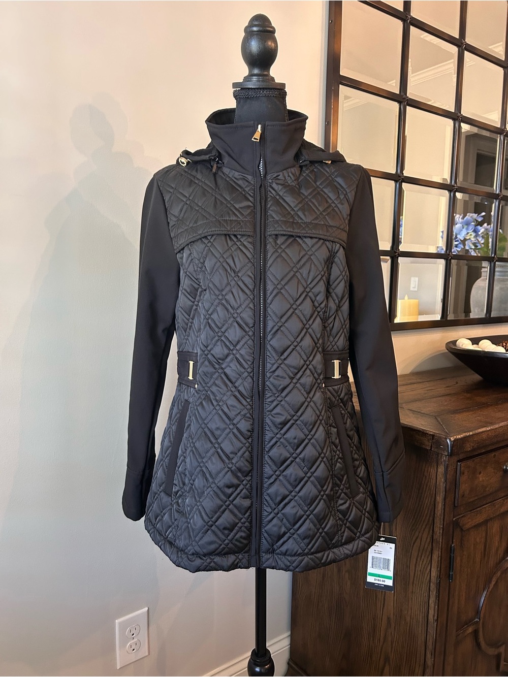 Jones New York Mixed Media Quilted Jacket